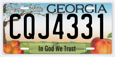 GA license plate CQJ4331