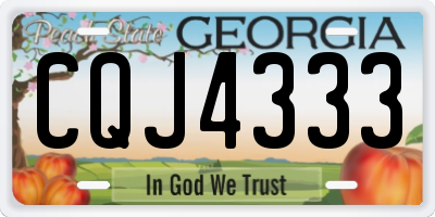 GA license plate CQJ4333