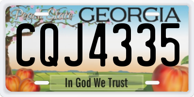 GA license plate CQJ4335