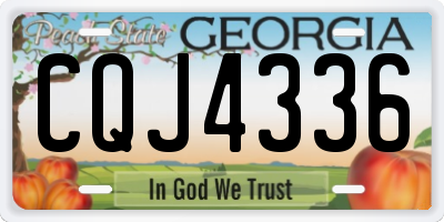 GA license plate CQJ4336