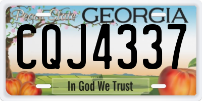 GA license plate CQJ4337