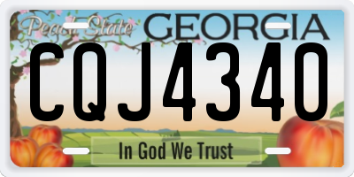 GA license plate CQJ4340
