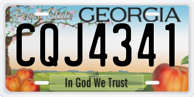 GA license plate CQJ4341
