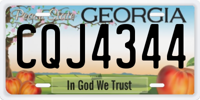 GA license plate CQJ4344