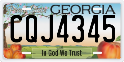 GA license plate CQJ4345