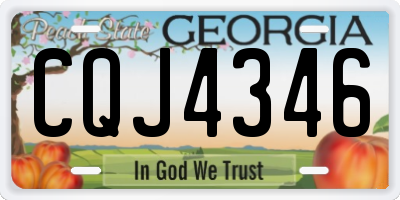 GA license plate CQJ4346