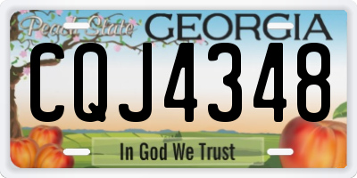 GA license plate CQJ4348