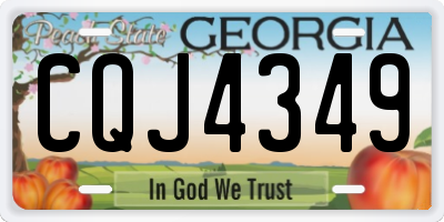 GA license plate CQJ4349