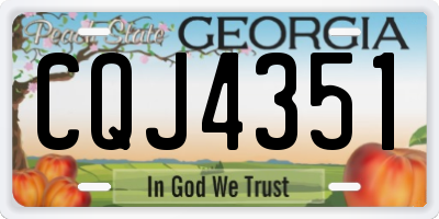 GA license plate CQJ4351