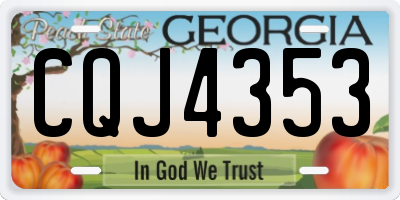GA license plate CQJ4353
