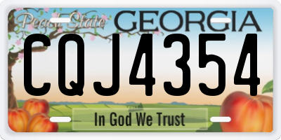 GA license plate CQJ4354