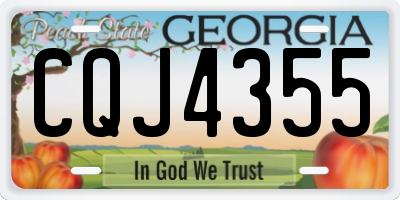 GA license plate CQJ4355