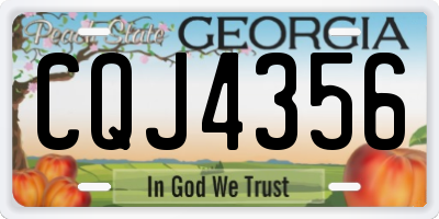 GA license plate CQJ4356