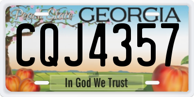 GA license plate CQJ4357