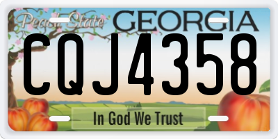 GA license plate CQJ4358