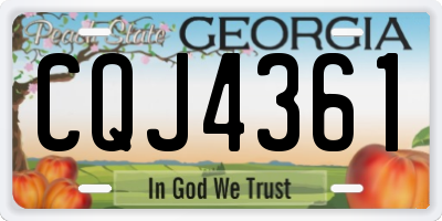 GA license plate CQJ4361