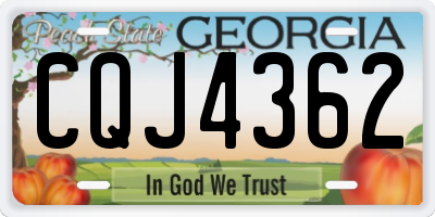 GA license plate CQJ4362