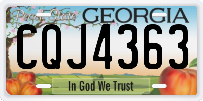 GA license plate CQJ4363