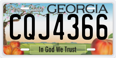 GA license plate CQJ4366