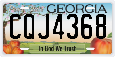 GA license plate CQJ4368
