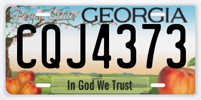 GA license plate CQJ4373