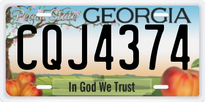 GA license plate CQJ4374