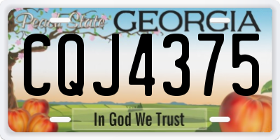 GA license plate CQJ4375