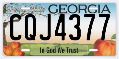 GA license plate CQJ4377