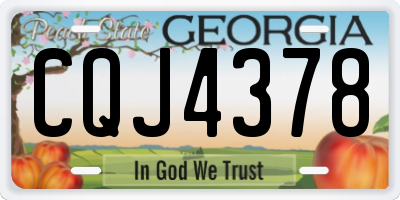 GA license plate CQJ4378