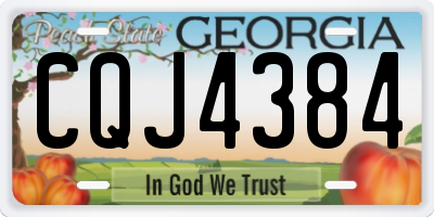 GA license plate CQJ4384