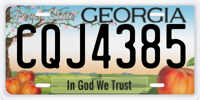 GA license plate CQJ4385