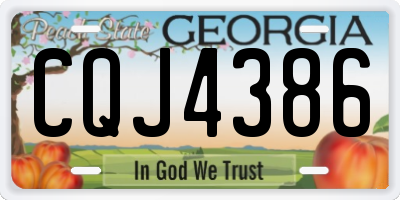 GA license plate CQJ4386