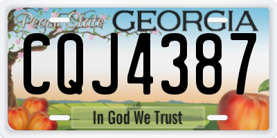 GA license plate CQJ4387
