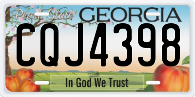 GA license plate CQJ4398