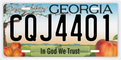 GA license plate CQJ4401