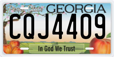 GA license plate CQJ4409