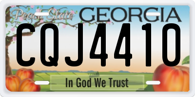 GA license plate CQJ4410