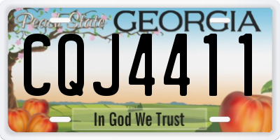 GA license plate CQJ4411