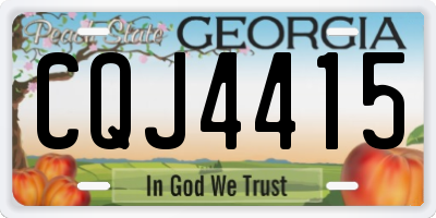 GA license plate CQJ4415