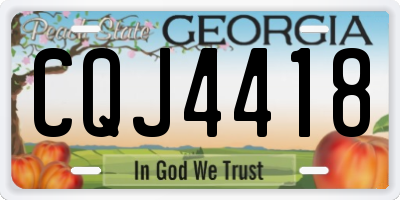 GA license plate CQJ4418