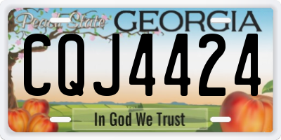 GA license plate CQJ4424