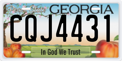 GA license plate CQJ4431