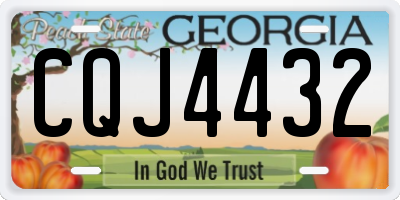 GA license plate CQJ4432