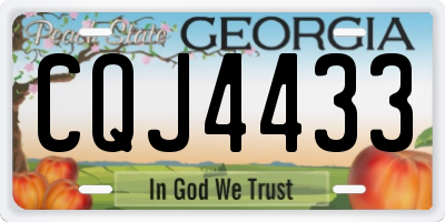 GA license plate CQJ4433