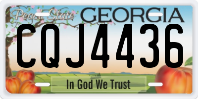 GA license plate CQJ4436