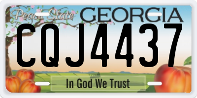 GA license plate CQJ4437