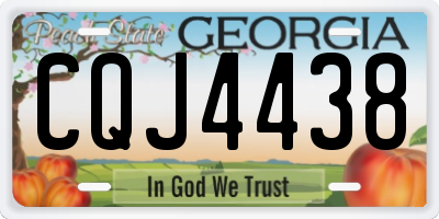 GA license plate CQJ4438