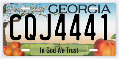 GA license plate CQJ4441