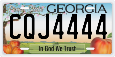 GA license plate CQJ4444