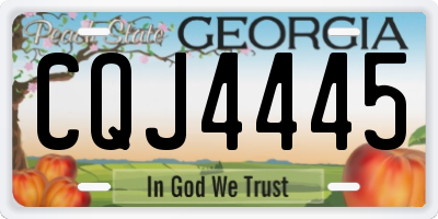 GA license plate CQJ4445